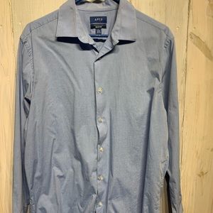 APT. 9 Stretch Button Down Shirt Light Blue Size L